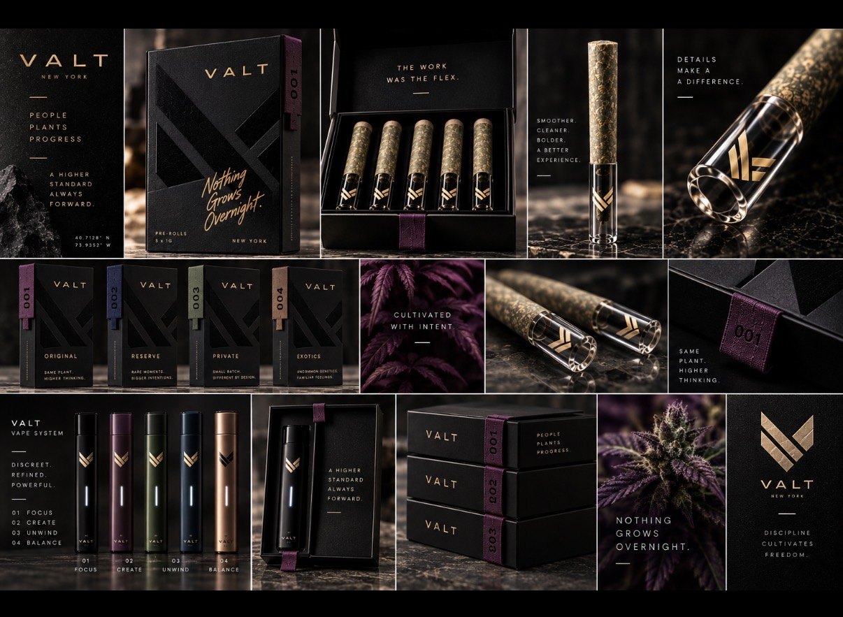 VALT dark brand concept moodboard